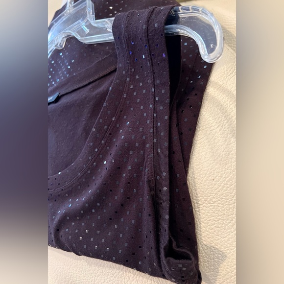 ST. JOHN Shimmering Paillettes Chocolate Brown Sleeveless Shell Top S - Picture 3 of 5